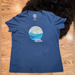 Life is Good Blue This is My Happy Place Classic Fit T-shirt Women's Size L